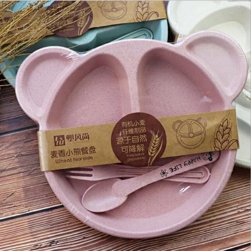 3pcs/set Wheat Straw Tableware Cartoon Bear Children Dishes Kids Dinner Plate Baby Plate Fork Spoon Baby Eating Dinnerware Set
3pcs/set Wheat Straw Tableware Cartoon Bear Children Dishes Kids Dinner Plate Baby Plate Fork Spoon Baby Eating Dinnerware Set