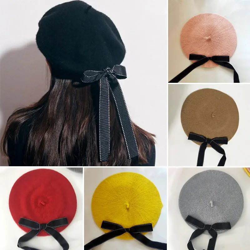 1PCS Women's Fashion Bowknot Blended Wool Beret Women's Fall and Winter Warm Pure Color Sky Beret Painter Hat S78
1PCS Women's Fashion Bowknot Blended Wool Beret Women's Fall and Winter Warm Pure Color Sky Beret Painter Hat S78