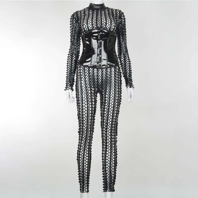 Women Black Jumpsuit High Street Two Piece Hollow Out Solid Stitching Waist Slim Elastic Bodysuit Romper Breathable Sexy Suit
Women Black Jumpsuit High Street Two Piece Hollow Out Solid Stitching Waist Slim Elastic Bodysuit Romper Breathable Sexy Suit