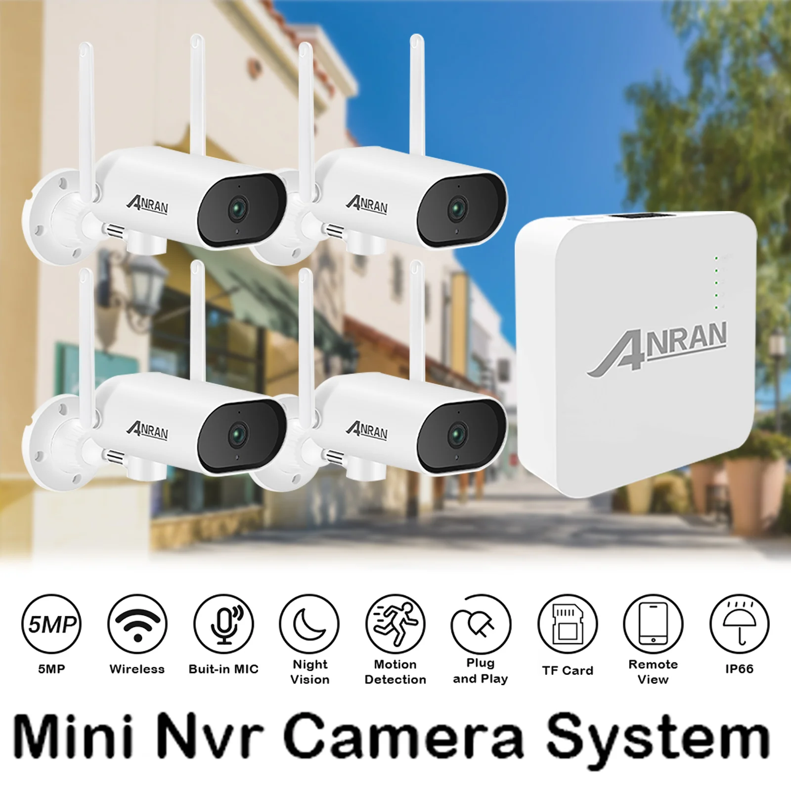 5MP Wireless Security Camera System with Audio, 4 Channel NVR+4pcs 5.0MP Wireless WiFi Security Cameras with Night Vision
5MP Wireless Security Camera System with Audio, 4 Channel NVR+4pcs 5.0MP Wireless WiFi Security Cameras with Night Vision