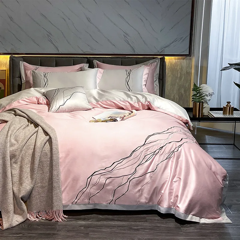 100S Egyptian cotton Bedding Set Embroidered Vintage marbling duvet cover bed linen luxury hotel pillowcases fitted sheet flat 
100S Egyptian cotton Bedding Set Embroidered Vintage marbling duvet cover bed linen luxury hotel pillowcases fitted sheet flat