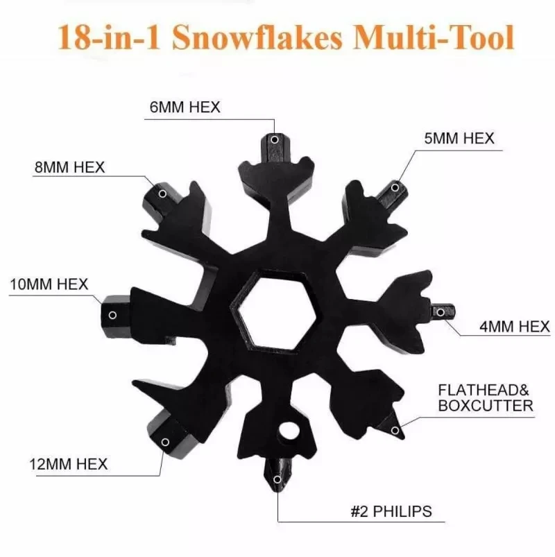 18-in-1 Snowflake Multi-tool Portable Pocket Tool Wrench Ratchet Combination Metric Christmas Gift Set Socket Wrenches Nut Tools
18-in-1 Snowflake Multi-tool Portable Pocket Tool Wrench Ratchet Combination Metric Christmas Gift Set Socket Wrenches Nut Tools