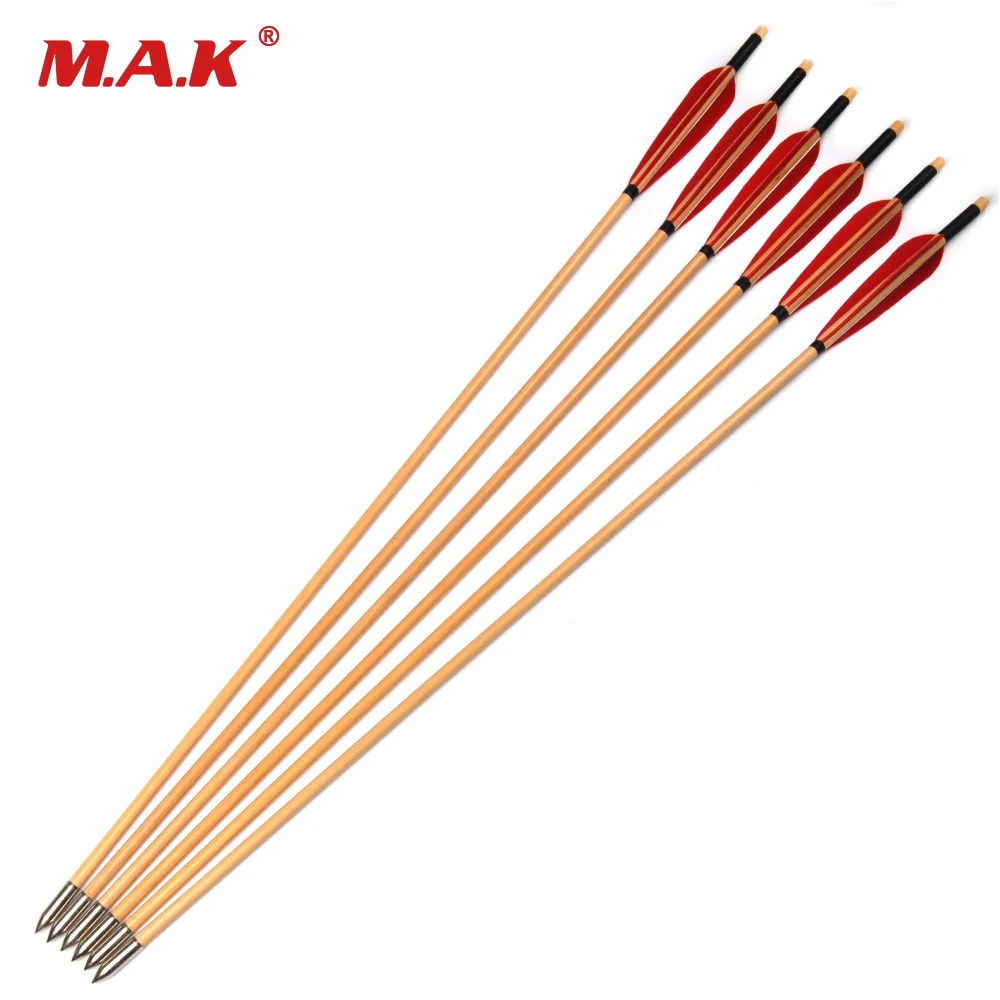 DE 12 pcs Wooden Arrows 80cm Diameter 8.5mm Spine 500 Red Turkey Feathers Tupistra Tail for Compound Bow Archery Hunting
DE 12 pcs Wooden Arrows 80cm Diameter 8.5mm Spine 500 Red Turkey Feathers Tupistra Tail for Compound Bow Archery Hunting