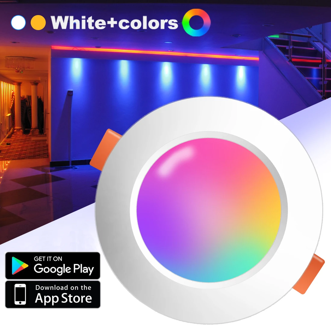 Smart LED Downlight 7W RGB Change Bluetooth Spot Recessed Round Ceiling Light 220V Spotlight Indoor Home Lighting Non wifi
Smart LED Downlight 7W RGB Change Bluetooth Spot Recessed Round Ceiling Light 220V Spotlight Indoor Home Lighting Non wifi