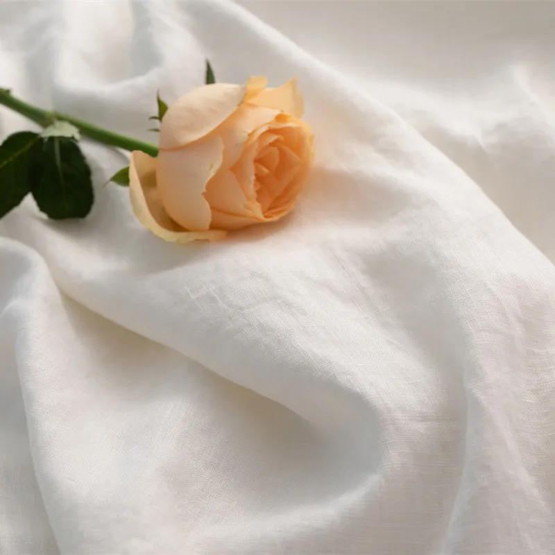 

High quality flax fabric white tissu Fashion gown, dress, trousers, shirt and jacket fabrics