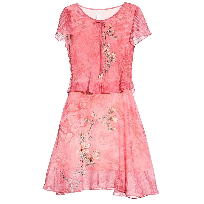 2021 New Middle-aged Women Summer Dress Elegant Fake Two Piece Print Chiffon Midi Dresses Slim Plus Size Party Vestidos Y918
2021 New Middle-aged Women Summer Dress Elegant Fake Two Piece Print Chiffon Midi Dresses Slim Plus Size Party Vestidos Y918
