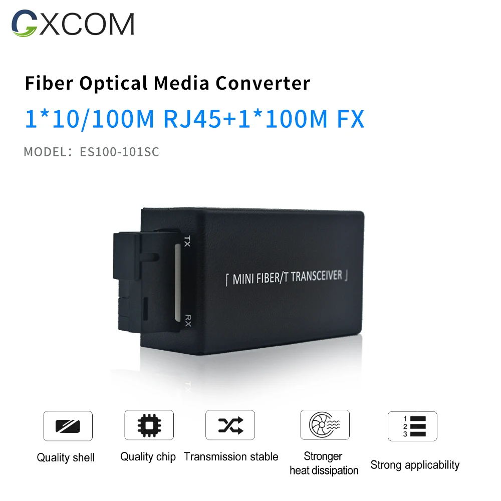 1*100M FX и 1*100 Мбит/с Tx порт RJ45 трансивер медиа конвертер с одним модулем Одно Волокно