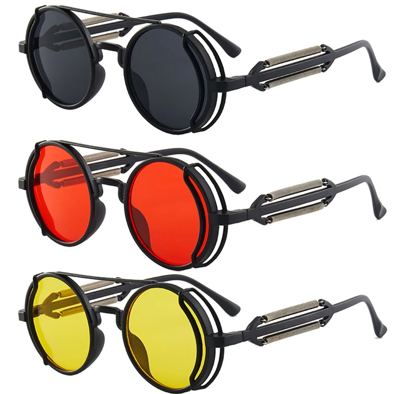 Retro Punk Sunglasses UV400 Round Frame Design Colored Lenses Glasses Eyewear Gothic Men Women Sunglasses Steampunk
Retro Punk Sunglasses UV400 Round Frame Design Colored Lenses Glasses Eyewear Gothic Men Women Sunglasses Steampunk