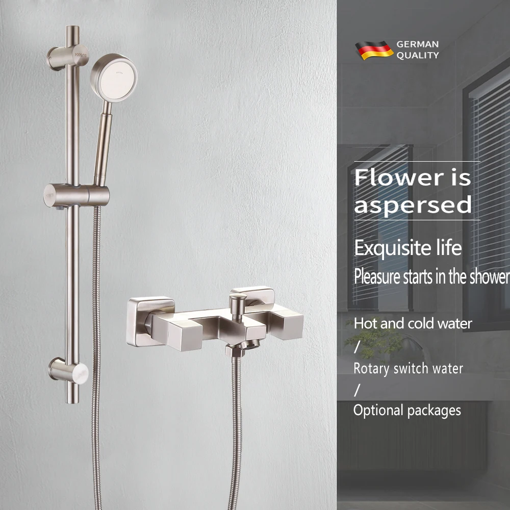JIUYANG 304 stainless steel Bathroom Shower Faucet Set Dual Handle Rainfall 8" Stainless Steel Shower Head In Wall Shower Mixers 
JIUYANG 304 stainless steel Bathroom Shower Faucet Set Dual Handle Rainfall 8" Stainless Steel Shower Head In Wall Shower Mixers