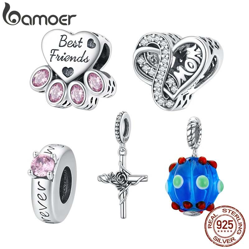 bamoer 925 Sterling Silver Infinite Love Charm Mom Blue Glass Bead Rose Cross for Original Bracelet Bangle Women Fashion Jewelry
bamoer 925 Sterling Silver Infinite Love Charm Mom Blue Glass Bead Rose Cross for Original Bracelet Bangle Women Fashion Jewelry