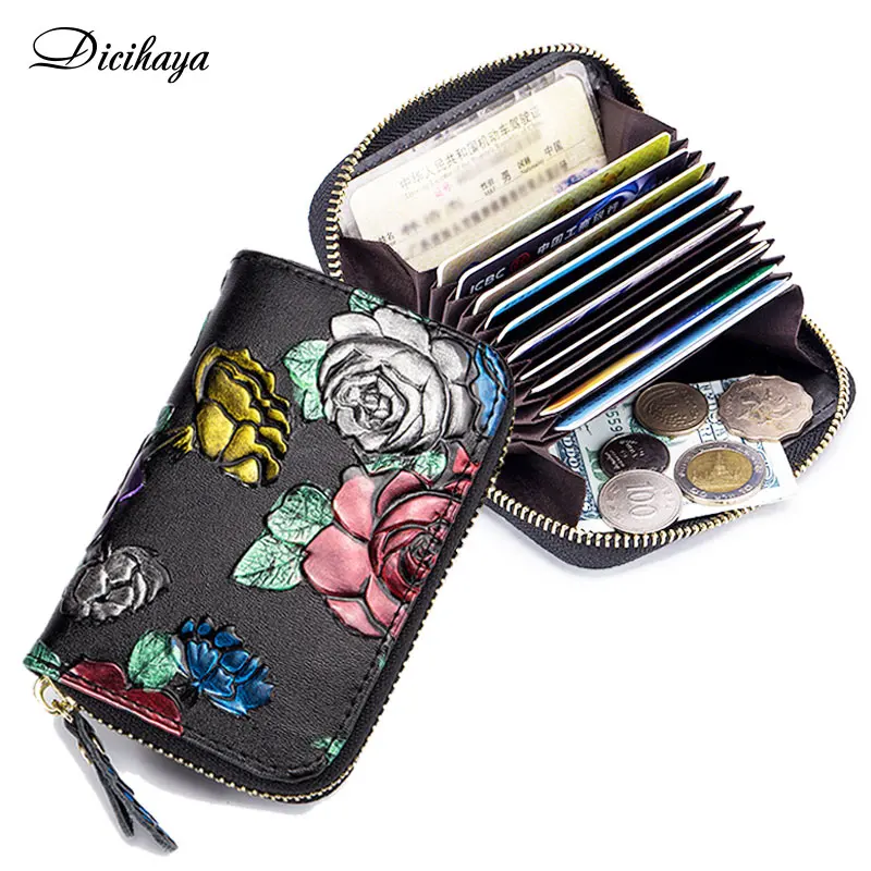 Женский тисненый кошелек DICIHAYA для карт, кожаный держатель для кредитных карт, Женский чехол на молнии с кармашком для карт, винтажный дизайн... 
Женский тисненый кошелек DICIHAYA для карт, кожаный держатель для кредитных карт, Женский чехол на молнии с кармашком для карт, винтажный дизайн...