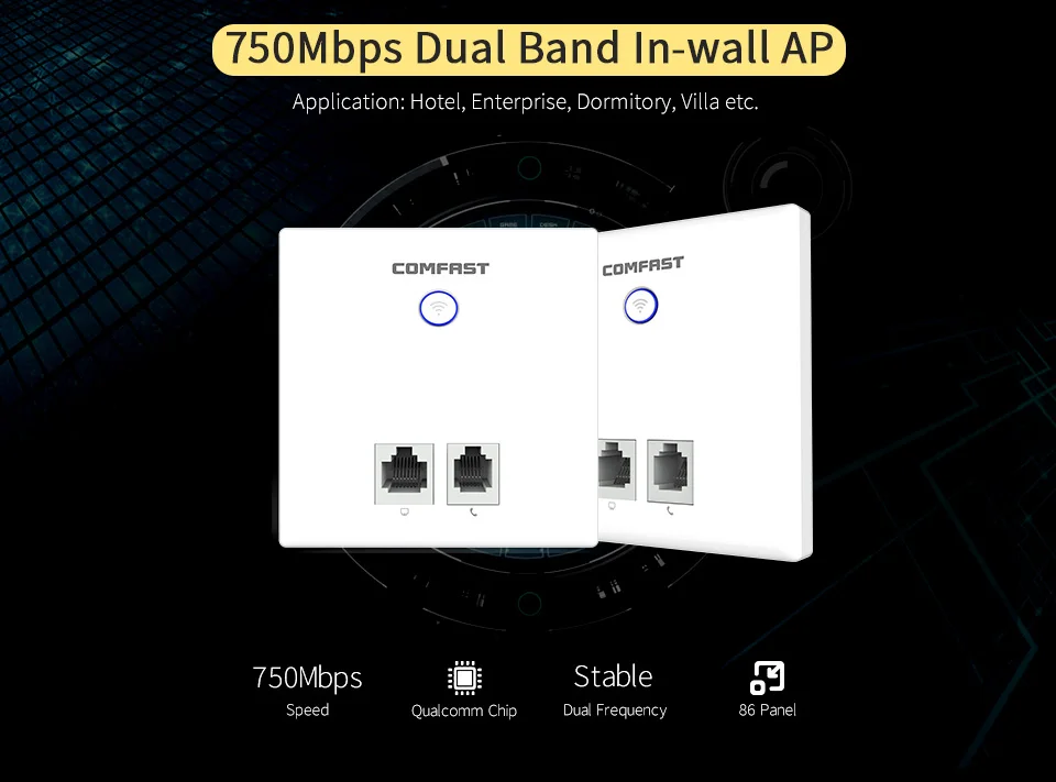 

Comfast CF-E537AP Wireless Access Point,300Mbps Indoor Wall WiFi AP, RJ45+ USB Client wall AP, IEEE 802.11n/g/b PoE,PPTP, L2TP