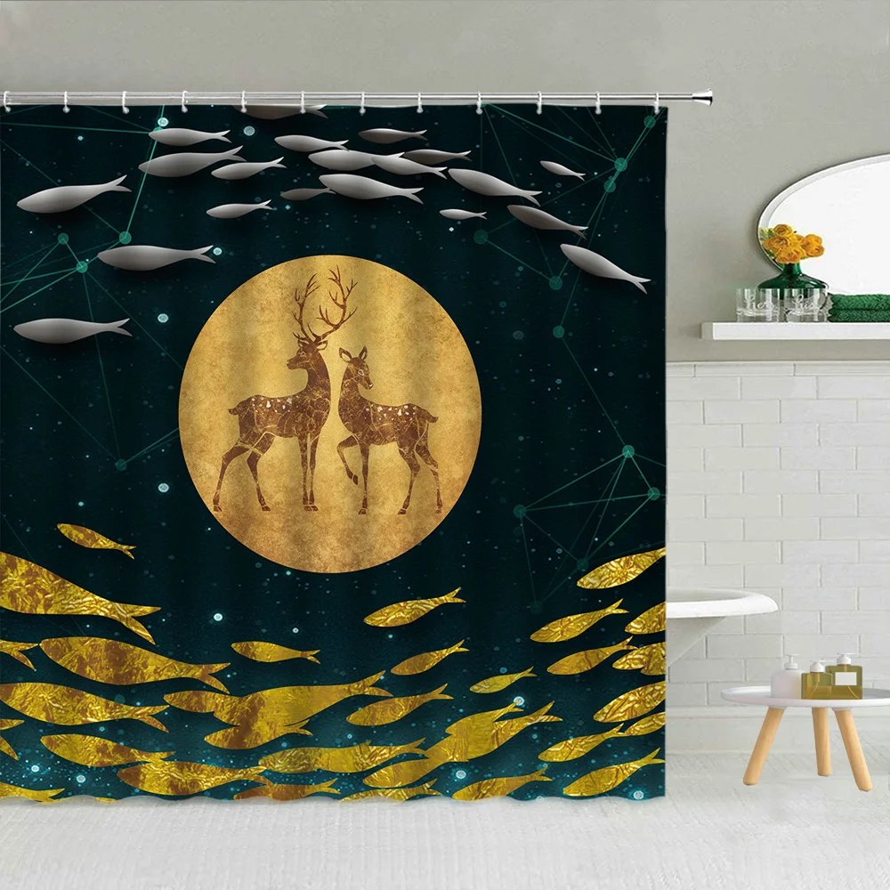 Animal Natural Landscape Shower Curtain Fish Bird Deer Butterfly Creative Fashion Pattern Waterproof Fabric Bathroom Decorations
Animal Natural Landscape Shower Curtain Fish Bird Deer Butterfly Creative Fashion Pattern Waterproof Fabric Bathroom Decorations