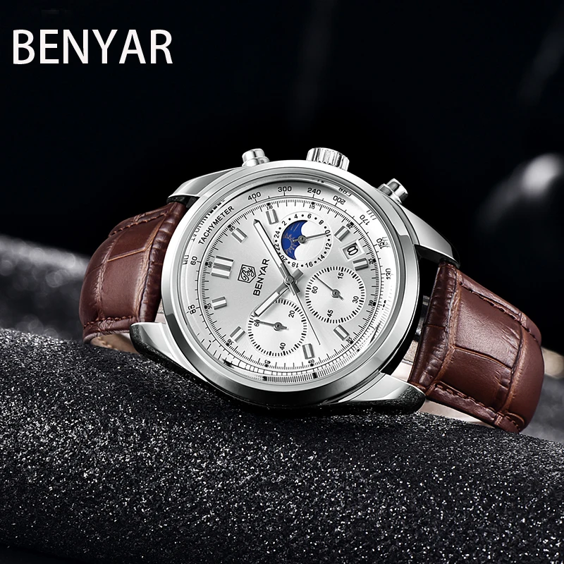 BENYAR New Mens Watches Top Brand Luxury Waterproof 50M Watches Genuine Leather Japanese Quartz Mens Watch Relogio Masculino
BENYAR New Mens Watches Top Brand Luxury Waterproof 50M Watches Genuine Leather Japanese Quartz Mens Watch Relogio Masculino