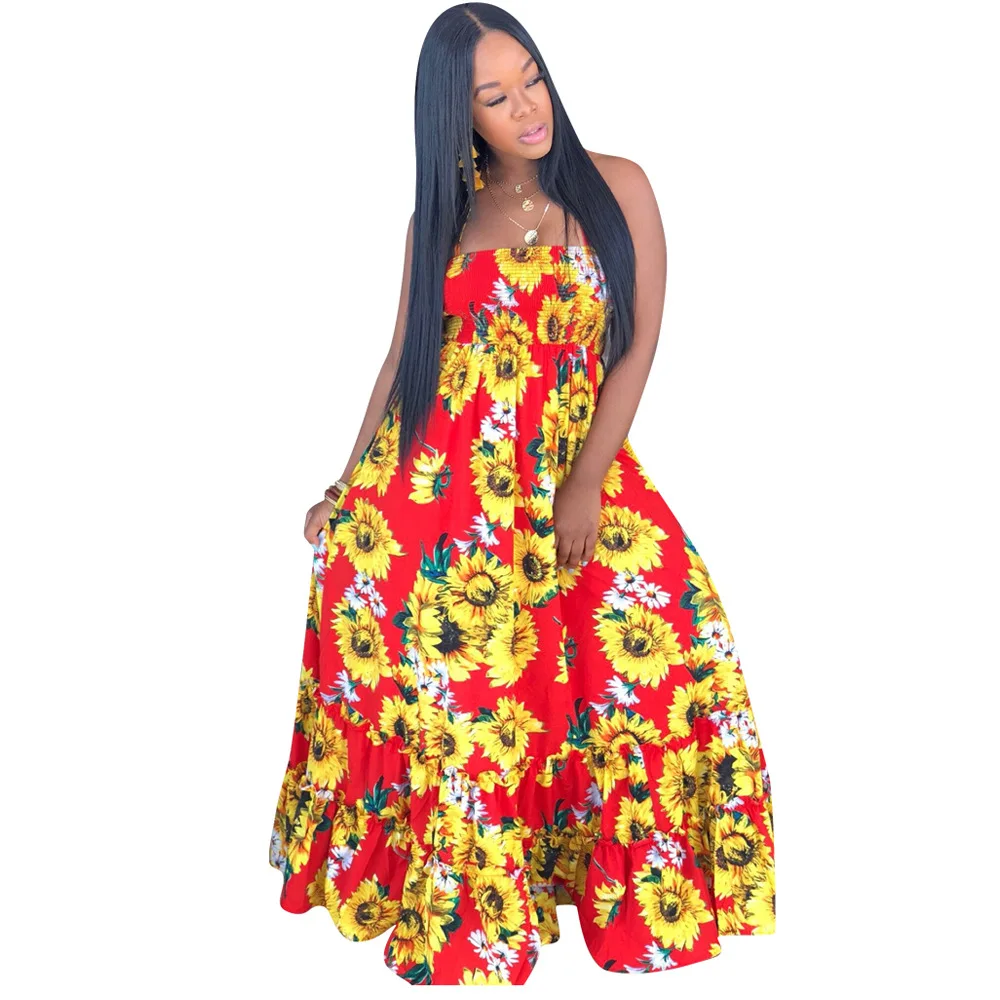 NEW Plus Size Floral Print Strap Maxi Dress For Women Summer Boho Beach Style Halter Sleeveless Backless Sunflower Print Dress
NEW Plus Size Floral Print Strap Maxi Dress For Women Summer Boho Beach Style Halter Sleeveless Backless Sunflower Print Dress