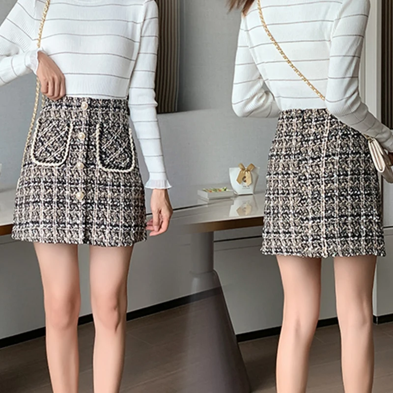 Lucyever Empire Plaid A-line Mini Skirts Womens 2021 Summer New Korean Pearl Button High Waist Skirts Woman Elegant Skirt Mujer
Lucyever Empire Plaid A-line Mini Skirts Womens 2021 Summer New Korean Pearl Button High Waist Skirts Woman Elegant Skirt Mujer