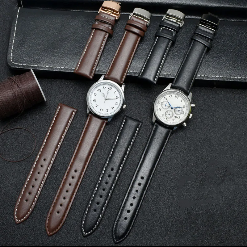 Ремешок из натуральной кожи для часов AR1970/2506/1828 MTH/LTH1060 браслет коровьей черный