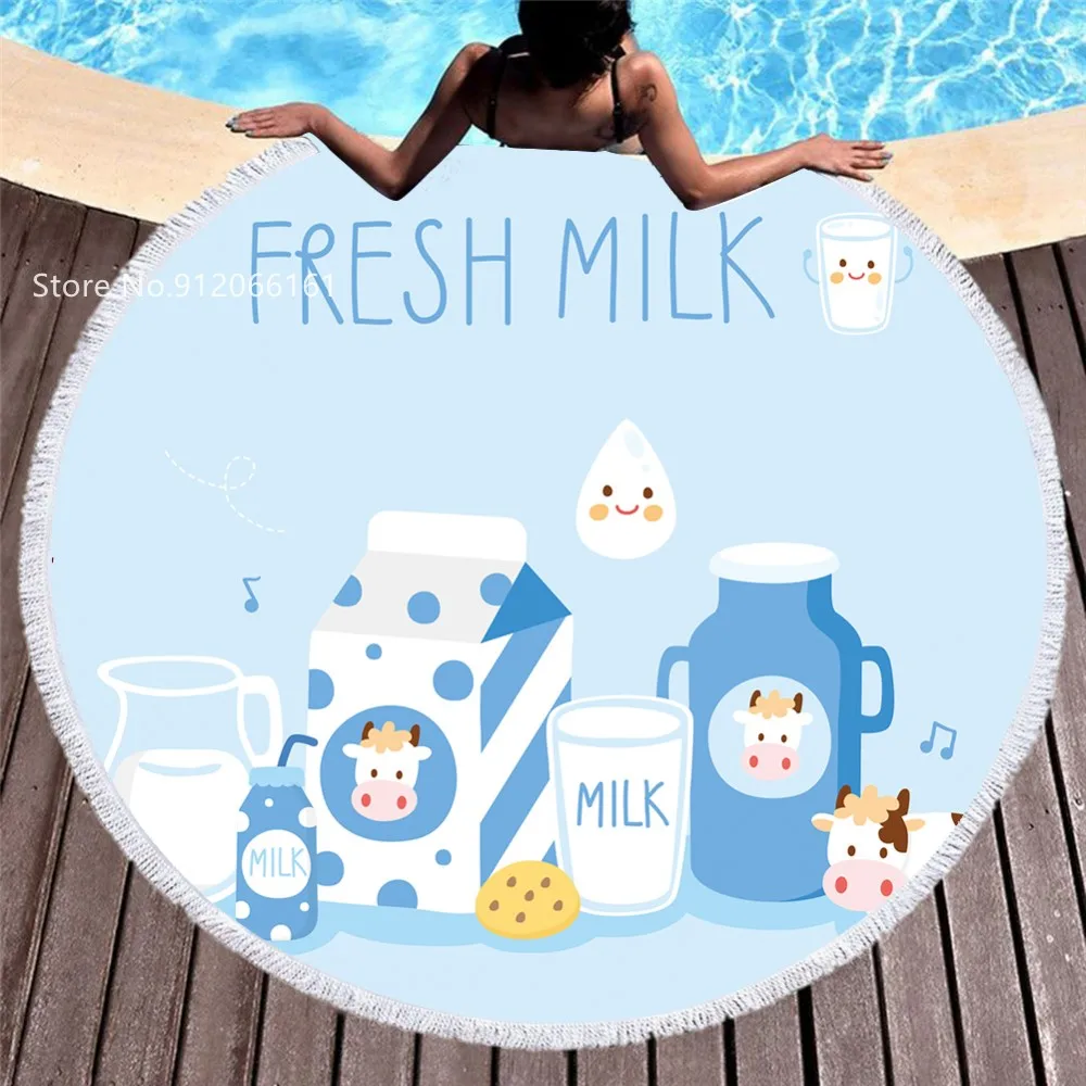 Donut Toast Milk Summer Round Beach Towels With Delicious Foods Bath Shower Towels Yoga Mat With Tassels Toalla Playa Decor
Donut Toast Milk Summer Round Beach Towels With Delicious Foods Bath Shower Towels Yoga Mat With Tassels Toalla Playa Decor