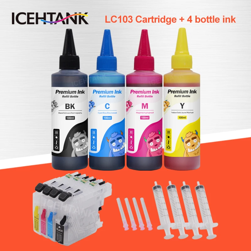 Чернильные картриджи ICEHTANK LC103 XL + набор чернил для принтера Brother LC 400 101 103 105 107 MFC J650DW J870DW J875DW J245 J450DW
Чернильные картриджи ICEHTANK LC103 XL + набор чернил для принтера Brother LC 400 101 103 105 107 MFC J650DW J870DW J875DW J245 J450DW
