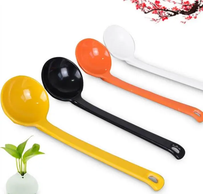 

Melamine Dinnerware Long Handle Spoon Kitchen Soup Spoon Restaurant Seasoning Spoons Tableware SN2876