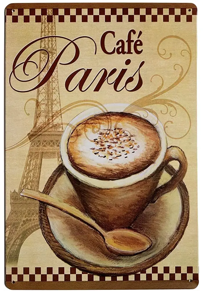 ERLOOD Paris Cafe Vintage Funny Home Decor Tin Sign Retro Metal Bar Pub Poster 8 x 12
ERLOOD Paris Cafe Vintage Funny Home Decor Tin Sign Retro Metal Bar Pub Poster 8 x 12