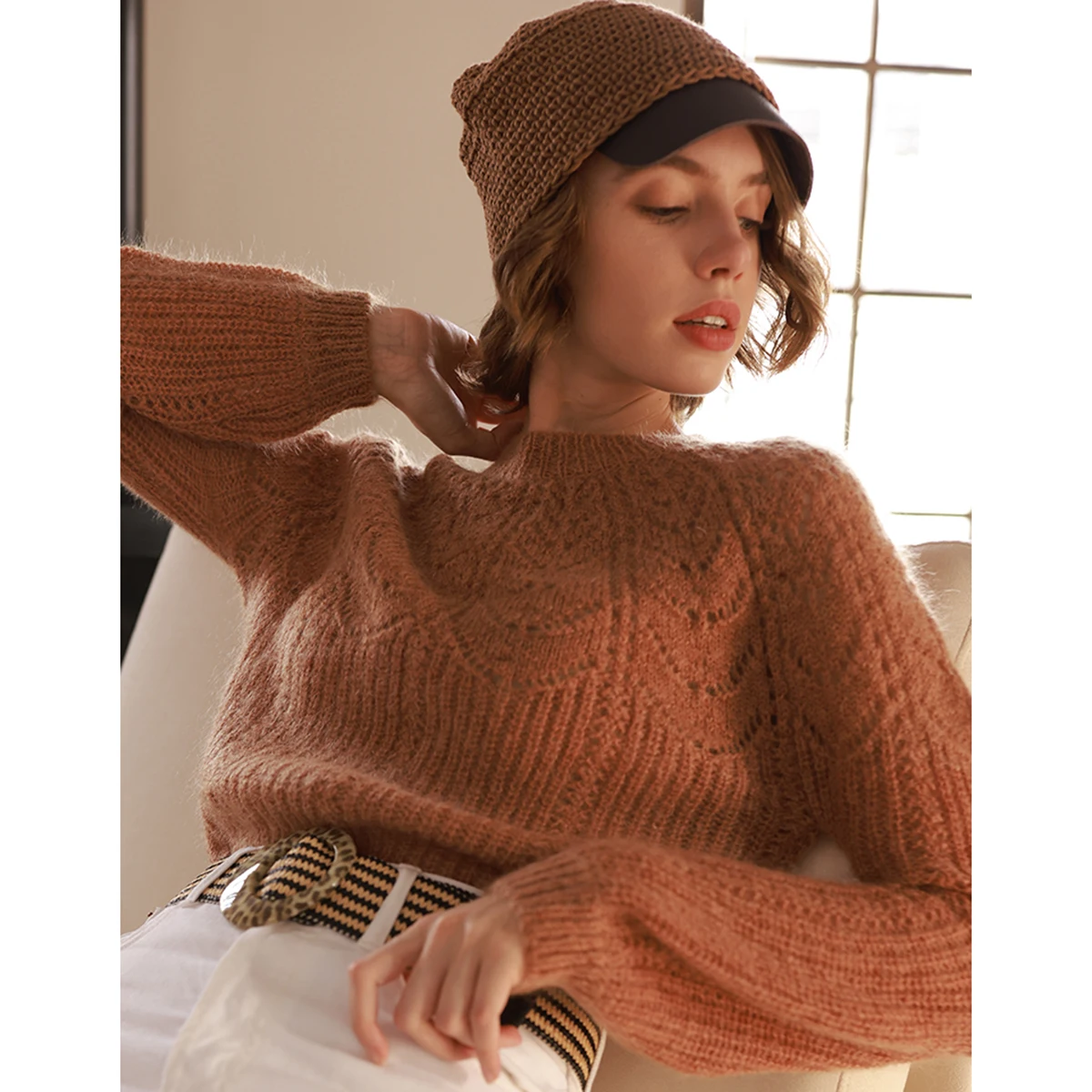 Lazy Wind Solid Knitwear Female Autumn Vintage Soft Chic Jumper Sweater Lantern Sleeve Street Hook Flower Hollow Sueter Mujer
Lazy Wind Solid Knitwear Female Autumn Vintage Soft Chic Jumper Sweater Lantern Sleeve Street Hook Flower Hollow Sueter Mujer