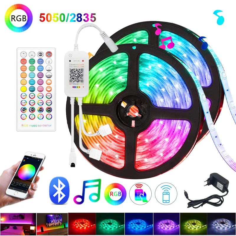 5050 Led Strip 2835 LED Strip Light 5M 10M 15M 20M led ribbon rgb led diode tape Bluetooth Controller power adapter for Home
5050 Led Strip 2835 LED Strip Light 5M 10M 15M 20M led ribbon rgb led diode tape Bluetooth Controller power adapter for Home