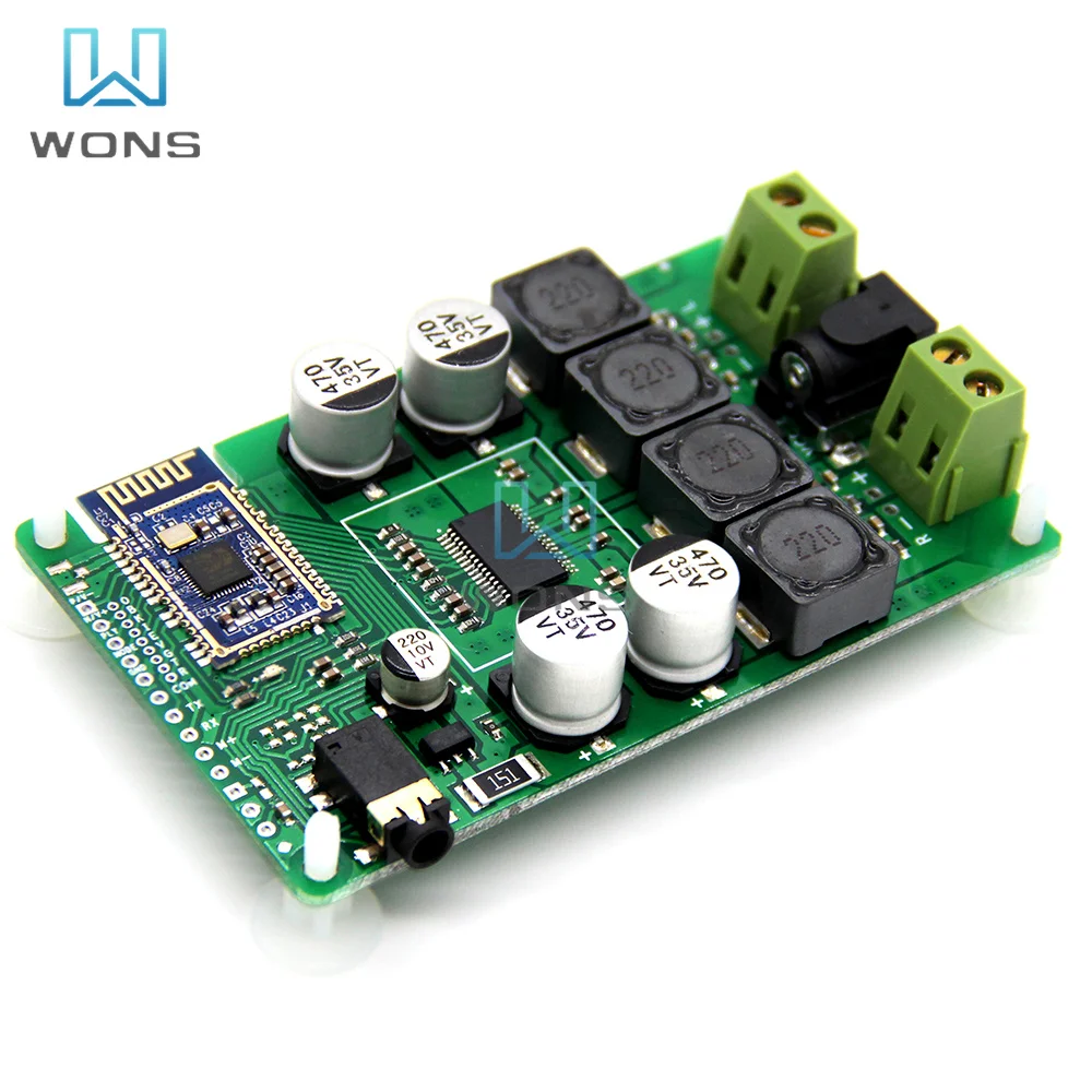 Bluetooth 5.0 power amplifier board 2x30W/20W support AUX input support serial port to change name and password with terminal bl
Bluetooth 5.0 power amplifier board 2x30W/20W support AUX input support serial port to change name and password with terminal bl