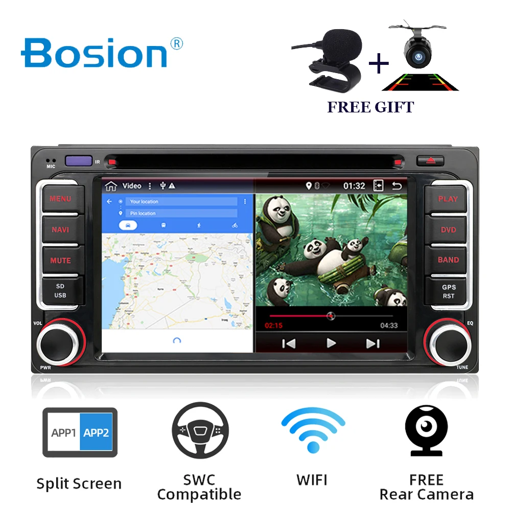 2 din Android 10 автомобильный мультимедийный плеер для Toyota Hilux VIOS Old Camry Prado RAV4 2003 2008 4