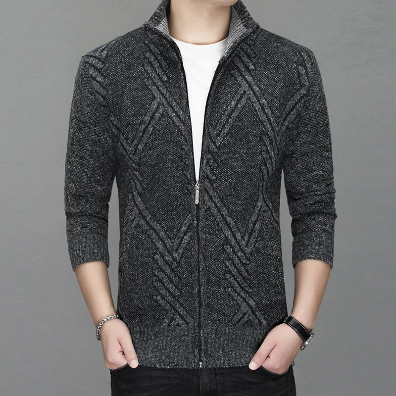 Men's New Fashion Brand Warm Zipper Cardigan Jacket Sweater Slim Long-sleeved Grey Color Regular Turtleneck Sweater For Men
Men's New Fashion Brand Warm Zipper Cardigan Jacket Sweater Slim Long-sleeved Grey Color Regular Turtleneck Sweater For Men