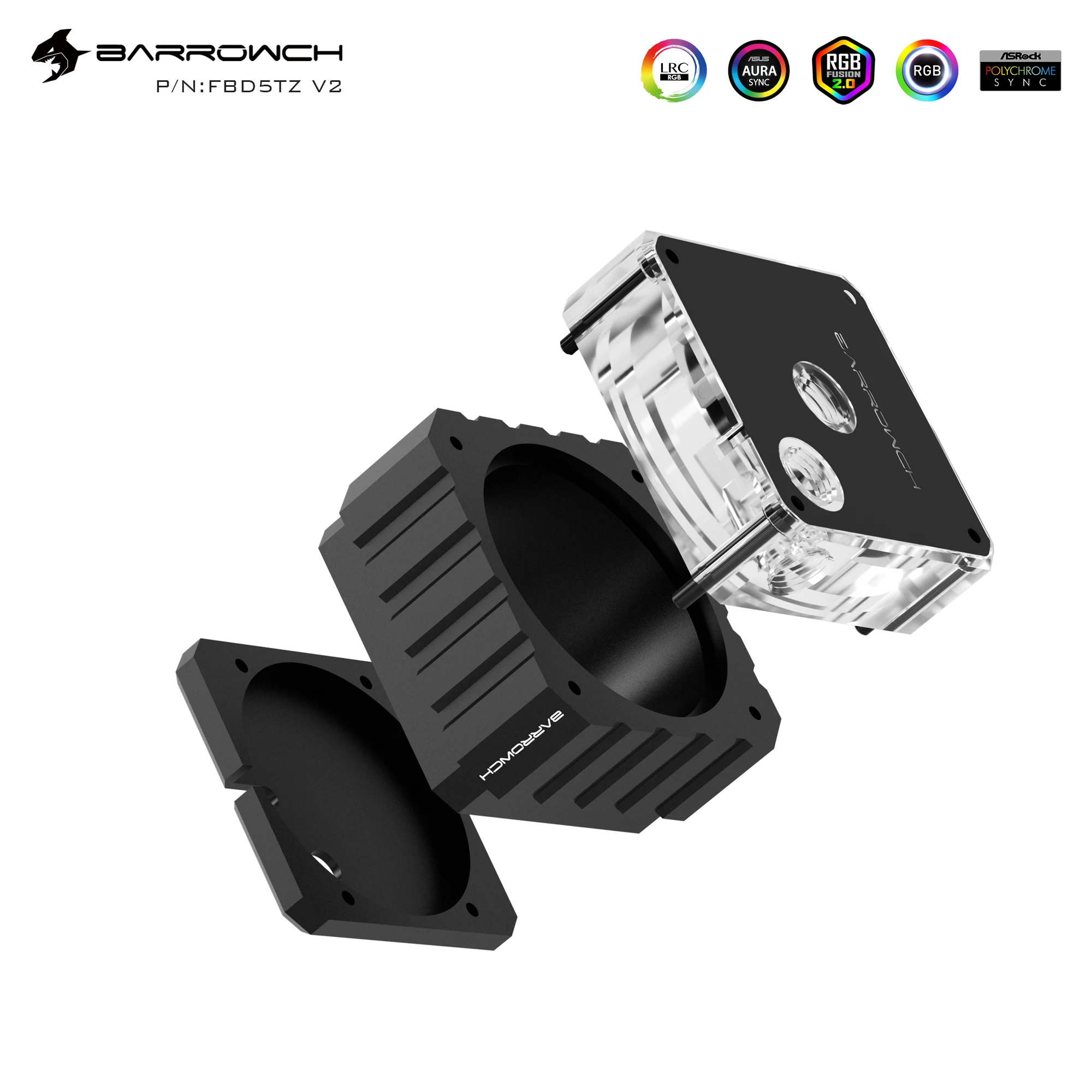 Barrowch D5 series water pump dedicated RGB modified heat dissipation kit combination set FBD5TZ V2
Barrowch D5 series water pump dedicated RGB modified heat dissipation kit combination set FBD5TZ V2