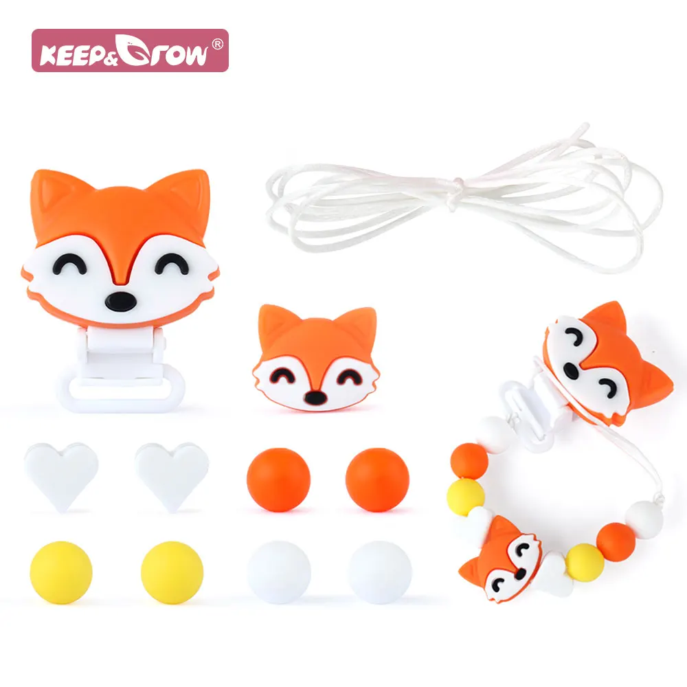 Fox Silicone Teether Pacifier Chain Food Grade Beads Dummy Clip Baby Teething Toys Rodent Tiny Rodent Infant Oral Care Teether
Fox Silicone Teether Pacifier Chain Food Grade Beads Dummy Clip Baby Teething Toys Rodent Tiny Rodent Infant Oral Care Teether