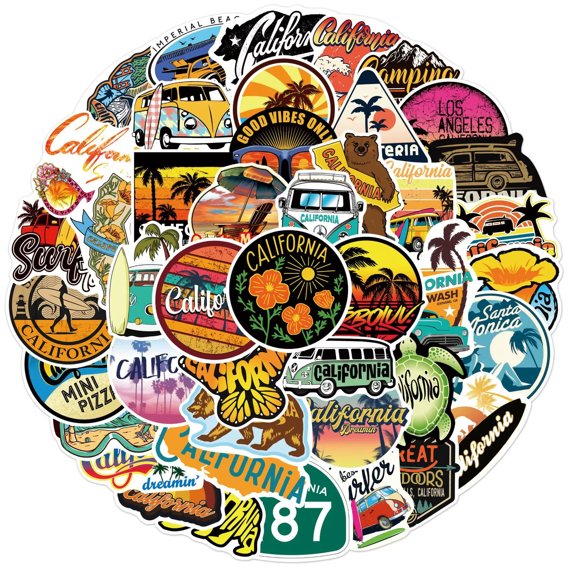 10/50pcs INS Style California Scenery Stickers Camping Grizzly Sunny Beach Surfing Vacation Decal Sticker To Laptop Phone Guitar
10/50pcs INS Style California Scenery Stickers Camping Grizzly Sunny Beach Surfing Vacation Decal Sticker To Laptop Phone Guitar