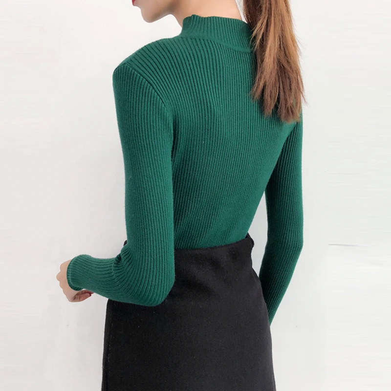 Women Half Turtleneck Solid Kintwear Korean Autumn New Fashion High Elastic Slim Sweaters Long Sleeve Ladies Pullover Tops white
Women Half Turtleneck Solid Kintwear Korean Autumn New Fashion High Elastic Slim Sweaters Long Sleeve Ladies Pullover Tops white