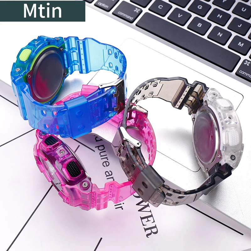 

Resin Strap Case Men's Pin Buckle Watch Accessories For Casio G-Shock GA110 140 GD120 GAX100 Color Fashion Wristband Watchbands