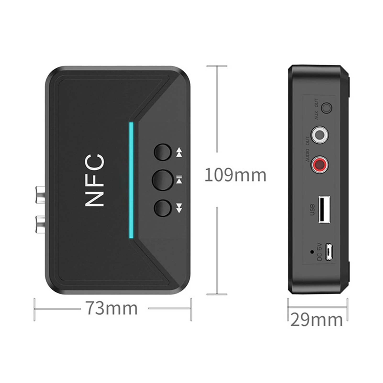 Автомобильный беспроводной NFC Bluetooth 5 0 ресивер AV AUX HiFi стерео аудио музыкальный