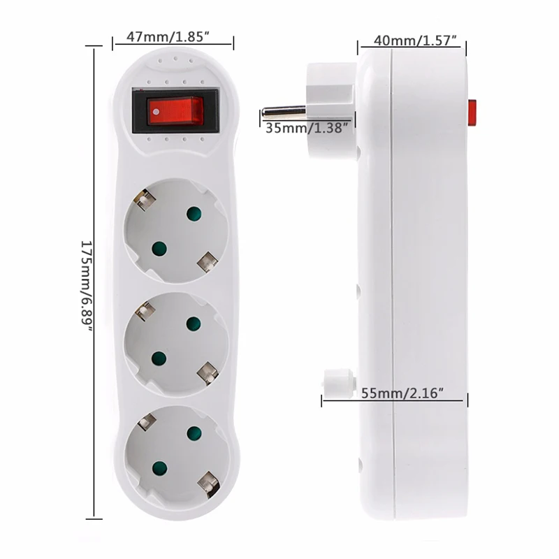 16A European Type Standard Conversion Plug 1 TO 3 Way EU Standard Power Adapter Expansion Socket Home Socket
16A European Type Standard Conversion Plug 1 TO 3 Way EU Standard Power Adapter Expansion Socket Home Socket