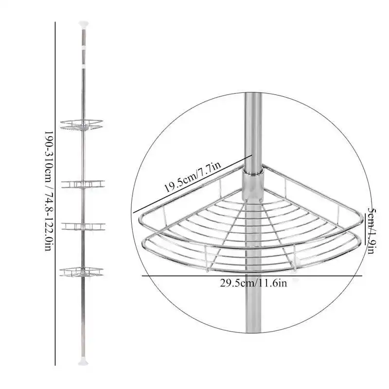 4 Layers Bathroom Storage Rack Chrome-plated Iron Toilet Shelf Height Adjustable Bath Holder Organizer 
4 Layers Bathroom Storage Rack Chrome-plated Iron Toilet Shelf Height Adjustable Bath Holder Organizer