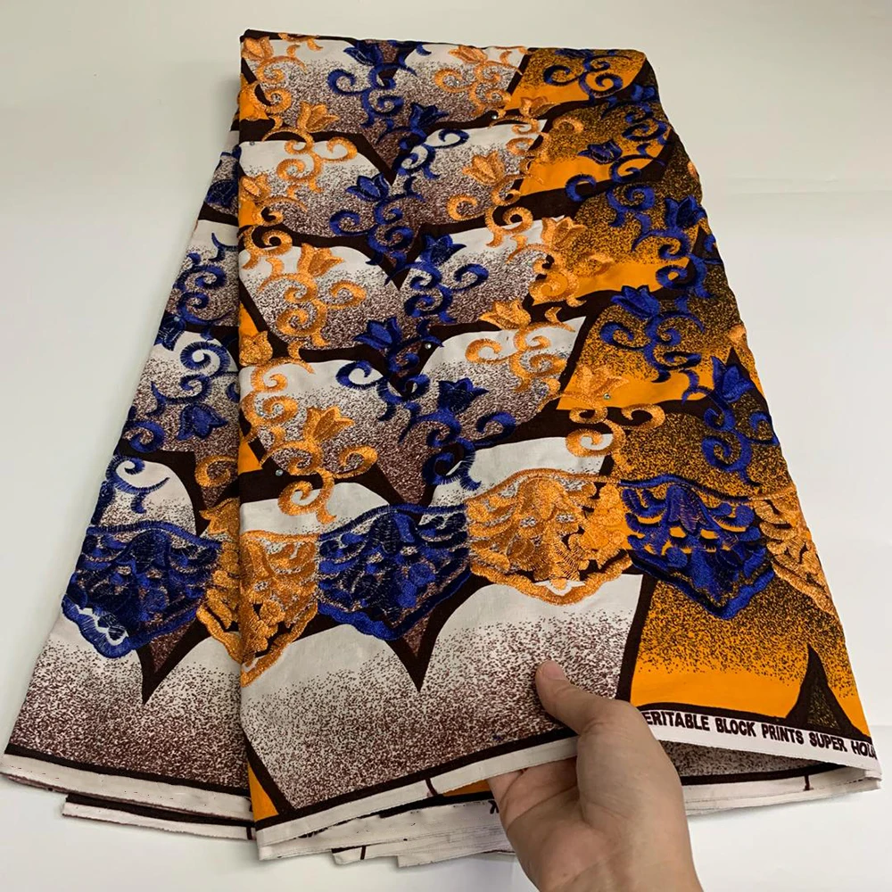 High Quality African Wax Block Prints Nigerian Ankara Fabric Hot Sale With Embroidery Threads For Wedding Party Dress 5 Yards
High Quality African Wax Block Prints Nigerian Ankara Fabric Hot Sale With Embroidery Threads For Wedding Party Dress 5 Yards