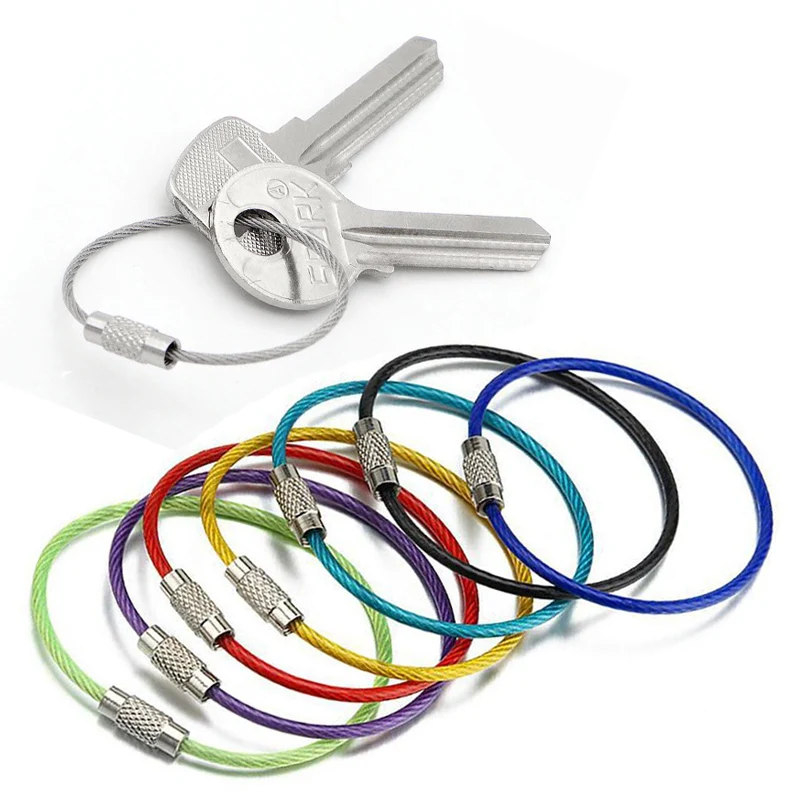 Key Ring Wire Rope Stainless Steel Keychain Tag Rope 7 Colors Key Chain Rings Keyring Circle Camp Hanging Tool Wire Cable Loop
Key Ring Wire Rope Stainless Steel Keychain Tag Rope 7 Colors Key Chain Rings Keyring Circle Camp Hanging Tool Wire Cable Loop