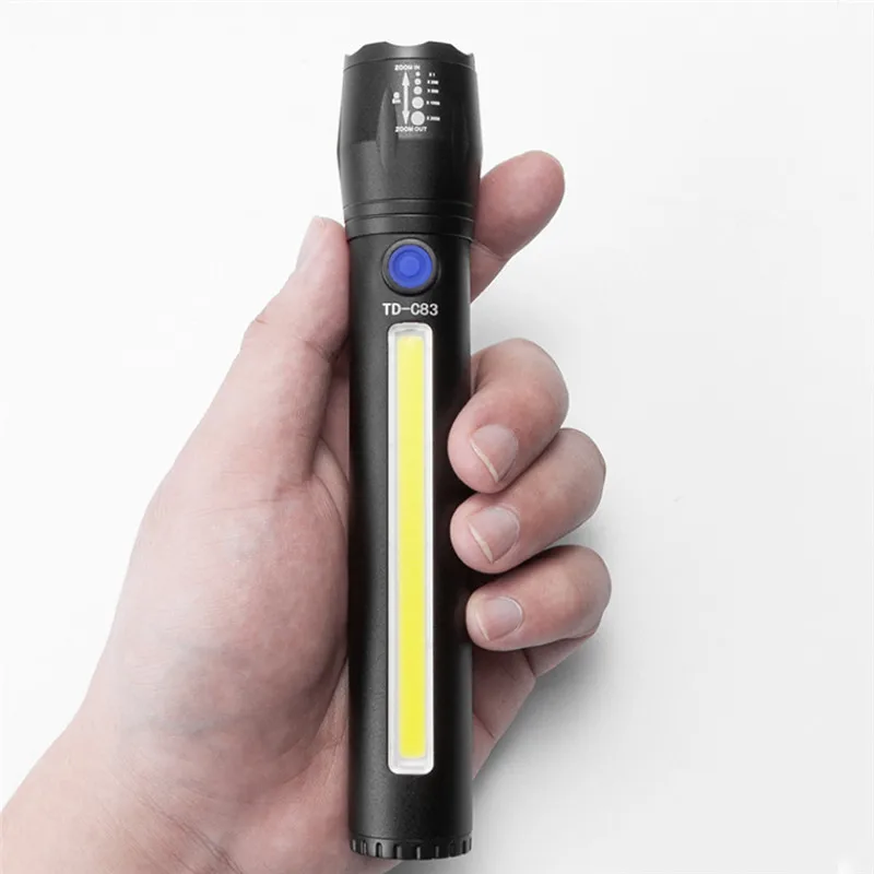 XANES Q5-XPE 300LM 200m COB Zoomable Flashlight with Side Light USB Rechargeable Waterproof 18650 Mini Torch Spotlight Lantern
XANES Q5-XPE 300LM 200m COB Zoomable Flashlight with Side Light USB Rechargeable Waterproof 18650 Mini Torch Spotlight Lantern
