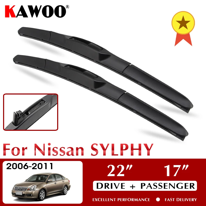 KAWOO Wiper Front Car Wiper Blades For Nissan SYLPHY 2006-2011 Windshield Windscreen Front Window Accessories 22"+17" LHD RHD
KAWOO Wiper Front Car Wiper Blades For Nissan SYLPHY 2006-2011 Windshield Windscreen Front Window Accessories 22"+17" LHD RHD