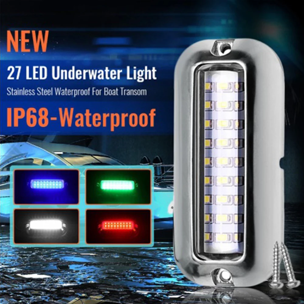 27 LED Boat Transom Light Underwater Pontoon Marine Ship Boat Accessories Light Stainless Steel Waterproof Marine Light IP68
27 LED Boat Transom Light Underwater Pontoon Marine Ship Boat Accessories Light Stainless Steel Waterproof Marine Light IP68