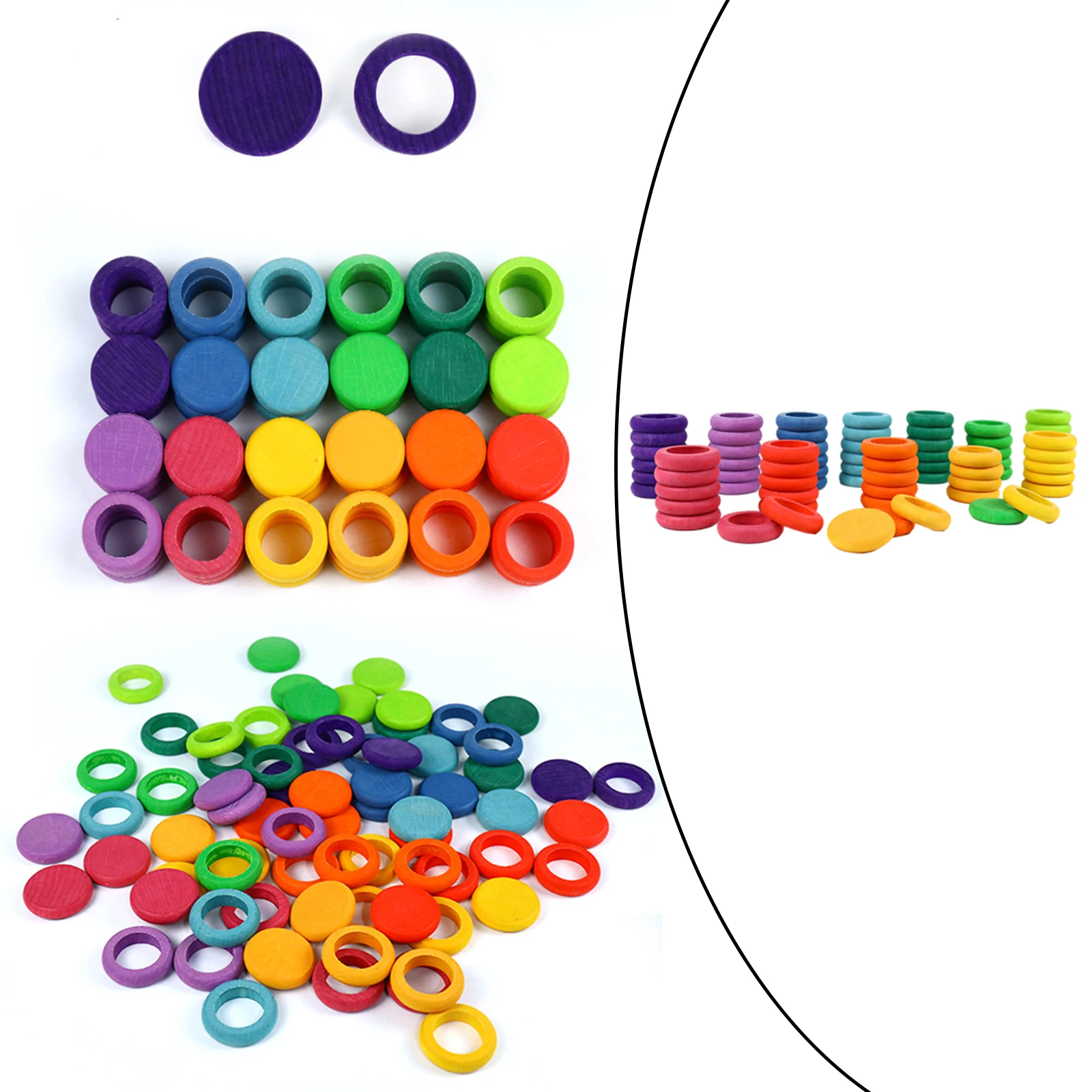 72Pcs Round Block Stacking Counting Puzzle Game Development Educational Montessori DIY Building Toy for Toddler
72Pcs Round Block Stacking Counting Puzzle Game Development Educational Montessori DIY Building Toy for Toddler