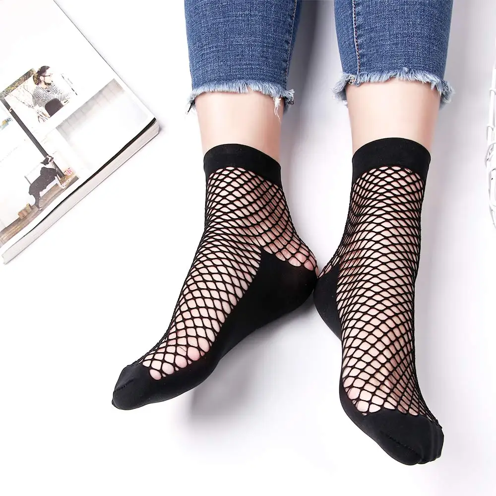 Women Fishnet Short Socks Sexy Black Thin Hollow Out Geometry Summer Breathable Net Mesh Hosiery Solid Color
Women Fishnet Short Socks Sexy Black Thin Hollow Out Geometry Summer Breathable Net Mesh Hosiery Solid Color