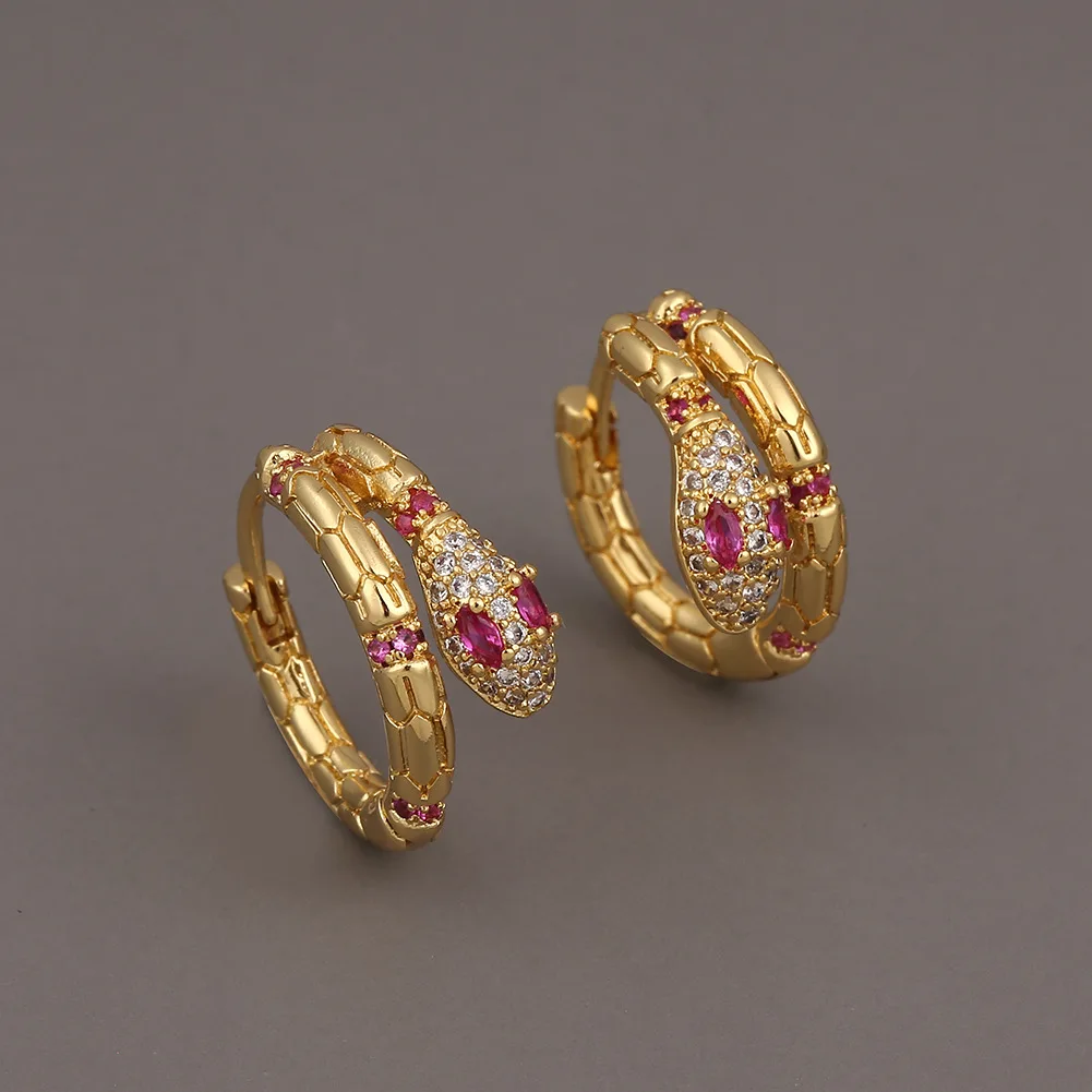 Fashion Mini Snake Shaped Piercing Earrings Unique Design Red Zircon Temperament Earring For Female Korea Fine Jewelry Gifts
Fashion Mini Snake Shaped Piercing Earrings Unique Design Red Zircon Temperament Earring For Female Korea Fine Jewelry Gifts
