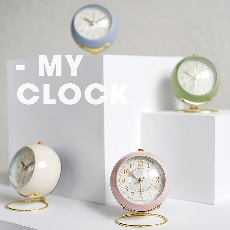 Lovely Metal Desk Clock Bedroom Bedside Alarm Clock Power saving Mute Quartz Clock With Eye Protection Night Light Ornaments
Lovely Metal Desk Clock Bedroom Bedside Alarm Clock Power saving Mute Quartz Clock With Eye Protection Night Light Ornaments