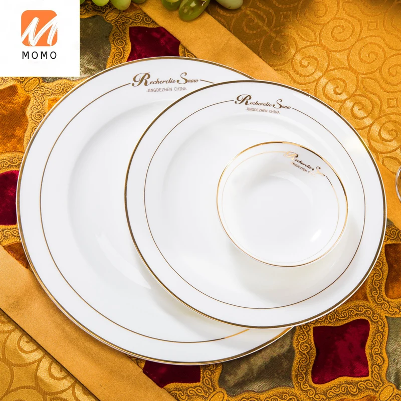 Household Simple European-Style Golden Edge Ceramic Bowl Jingdezhen Bone China Tableware Set Plate Bowl Set
Household Simple European-Style Golden Edge Ceramic Bowl Jingdezhen Bone China Tableware Set Plate Bowl Set