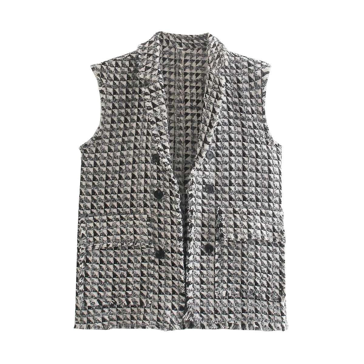 Xitimeao Women 2021 Fashion Tweed Plaid Coat Loose Vest Lapel Sleeveless Outer Wear Side Vents Female Waistcoat Chic Tops
Xitimeao Women 2021 Fashion Tweed Plaid Coat Loose Vest Lapel Sleeveless Outer Wear Side Vents Female Waistcoat Chic Tops