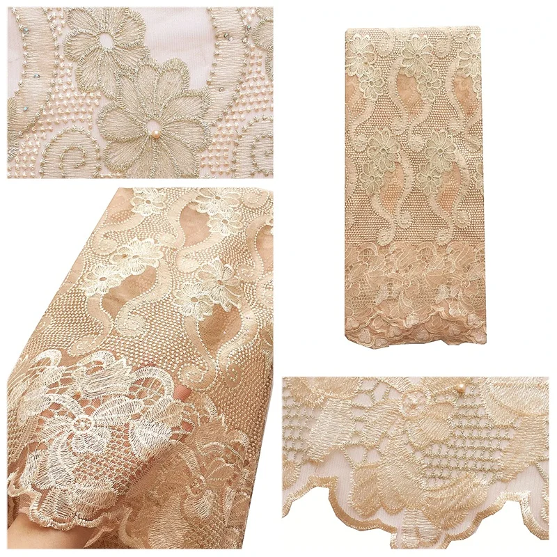 Embroidery Wedding Nigerian Lace Fabric 2019 High Quality Lace 5yard White French Lace Fabric Gold African Lace Fabric for Party
Embroidery Wedding Nigerian Lace Fabric 2019 High Quality Lace 5yard White French Lace Fabric Gold African Lace Fabric for Party